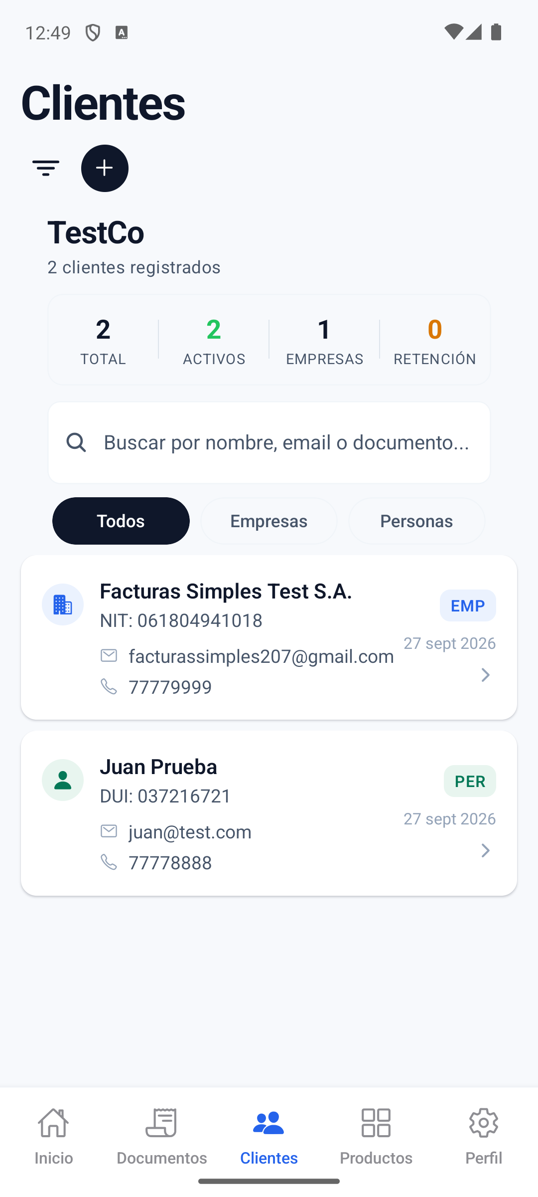 Tab Clientes