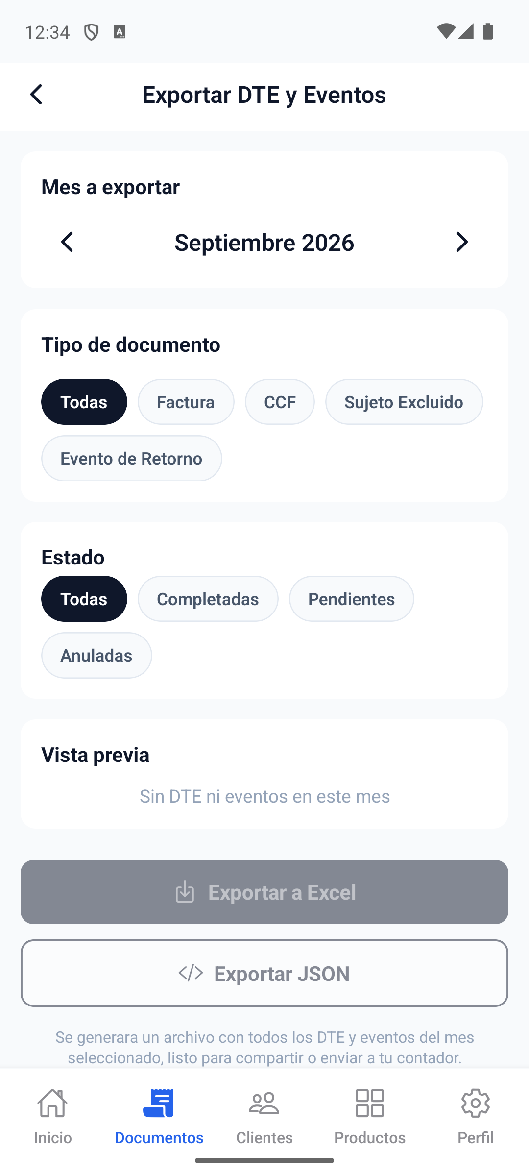 InvoiceExport Preview State