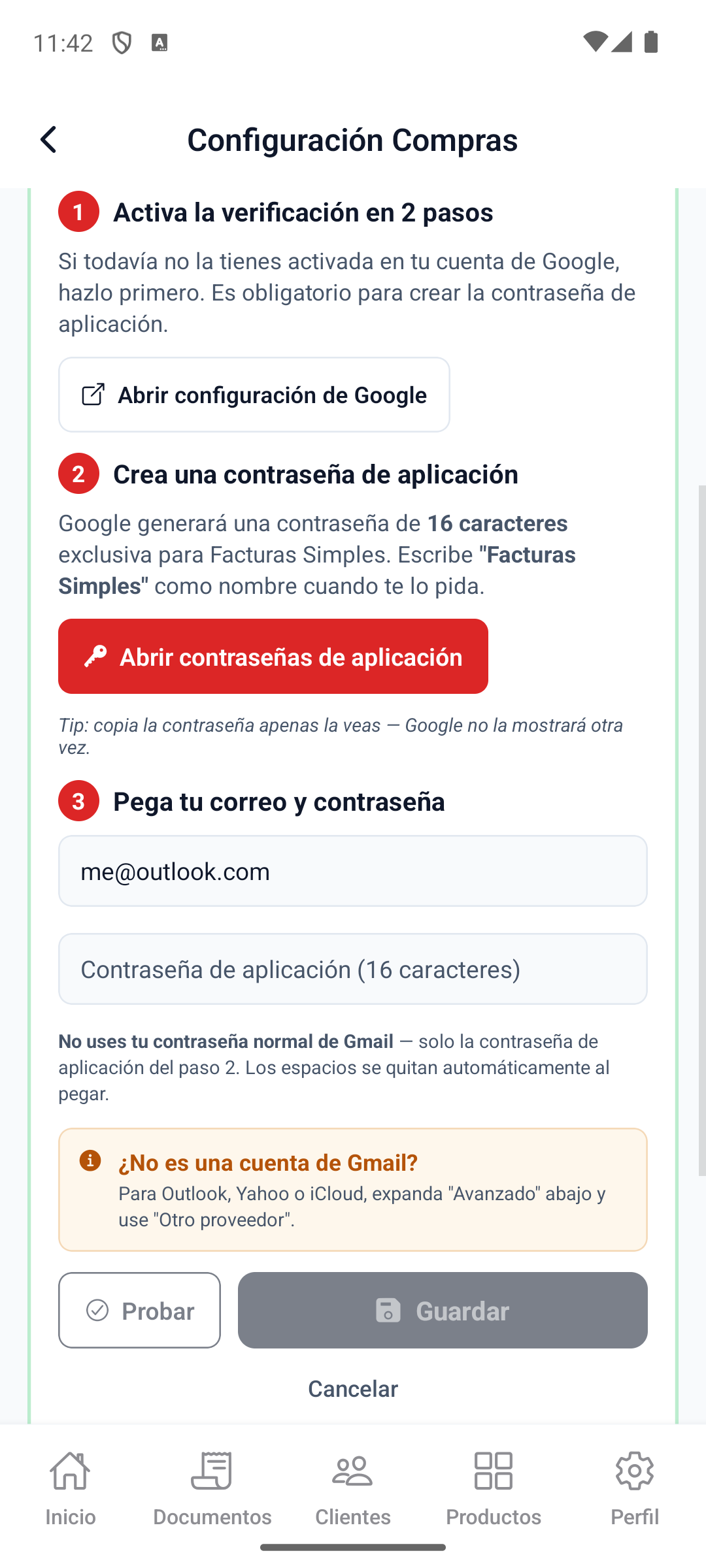 IMAP NonGmail Notice