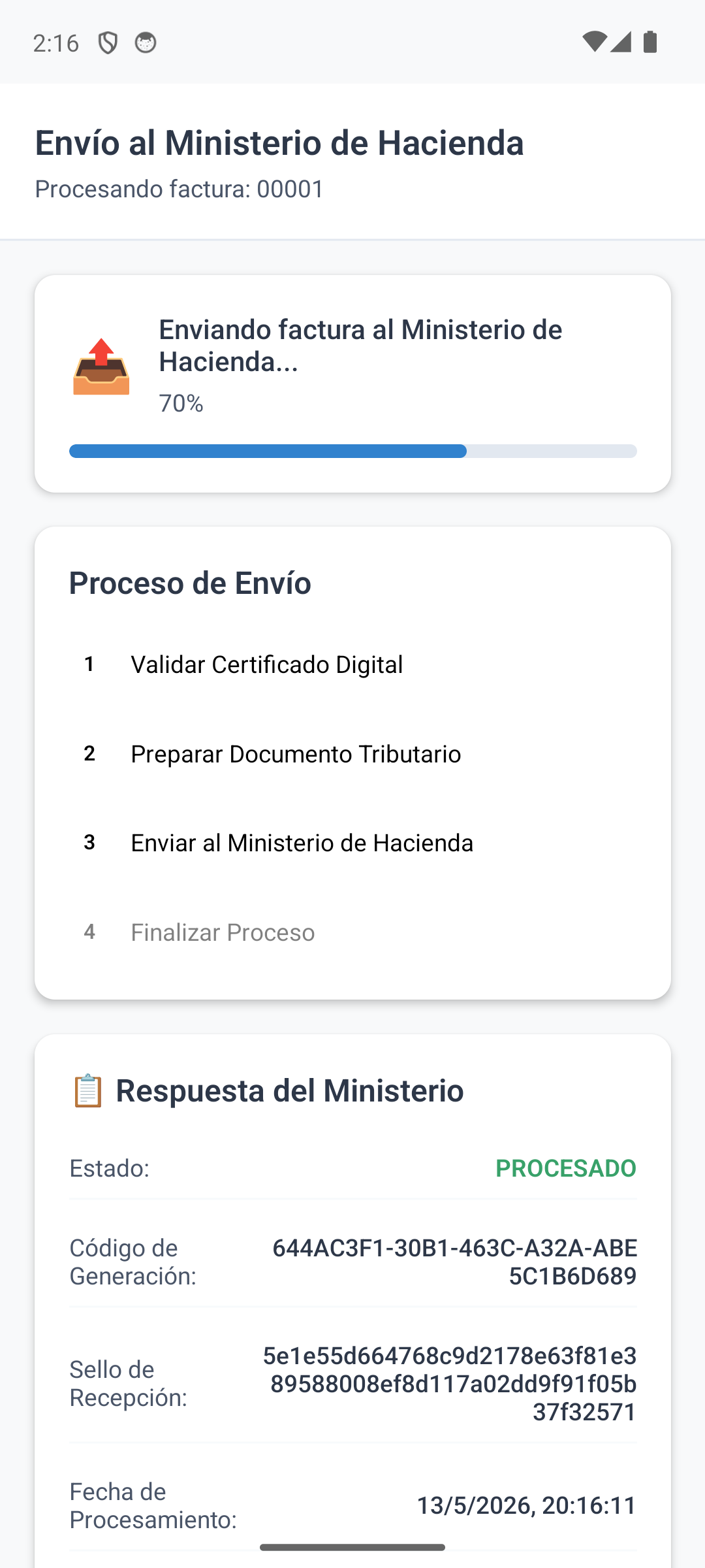 Asegurese de tener una factura pendiente de envio.