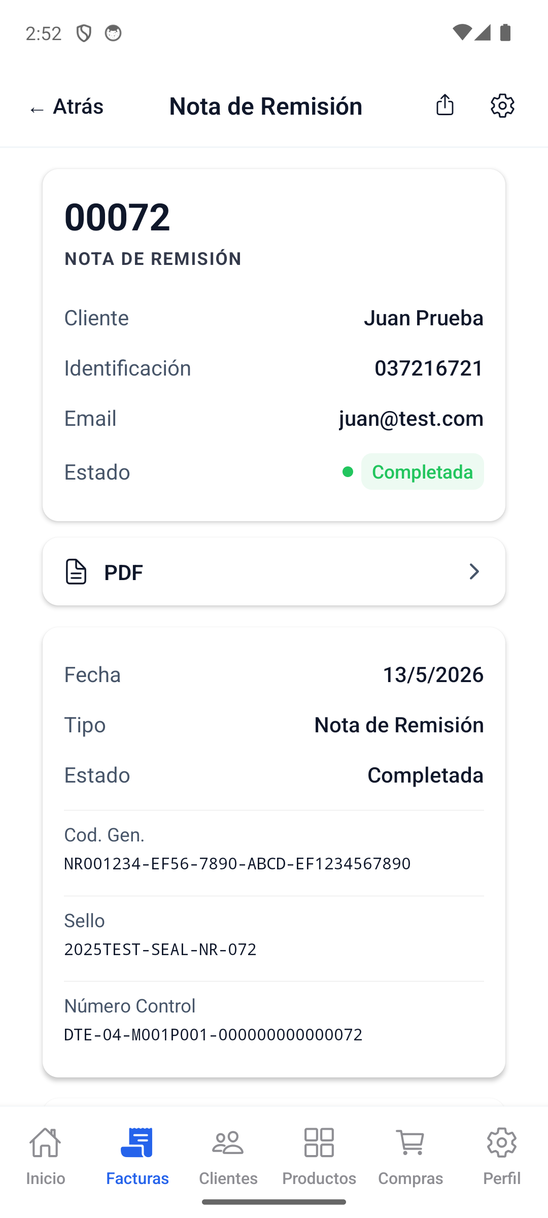 Abra el formulario de nueva factura.