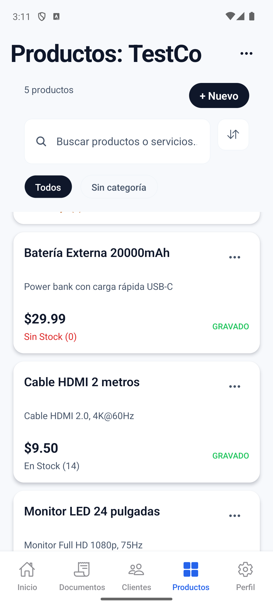 La venta descarga el inventario de inmediato: en la lista de Productos, el stock baja tantas unidades como se vendieron en el ticket.