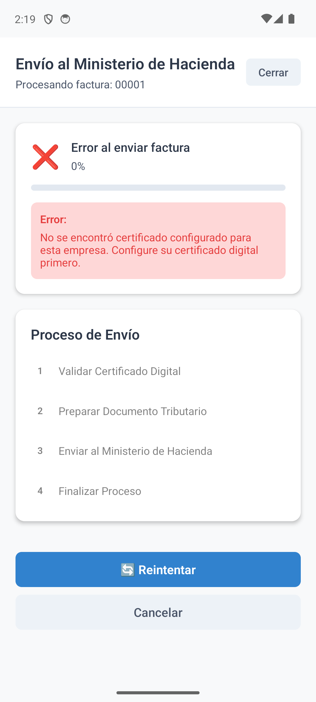Cree una nueva factura si es necesario.